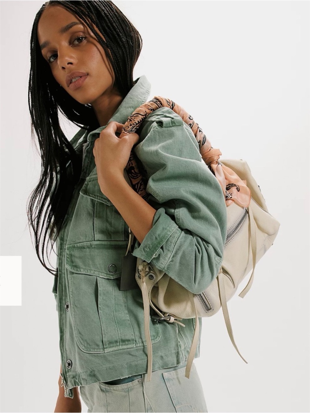 NWT Free People Baby Emerson Tote in color Salt - Picture 1 of 7